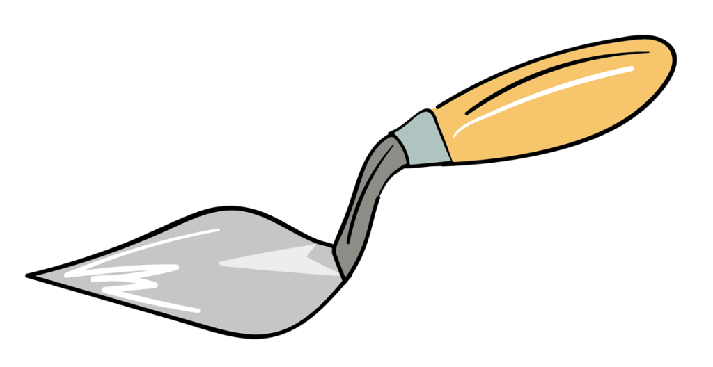 alt="hand-drawn illustration of an archaeologist's trowel"