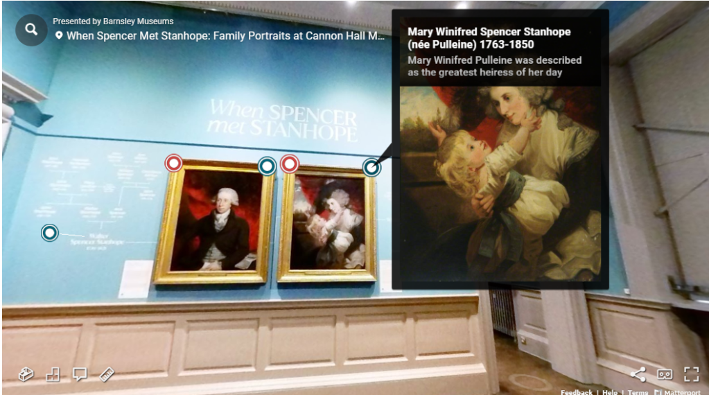 A screenshot of a virtual, one of the paintings has an expanded view