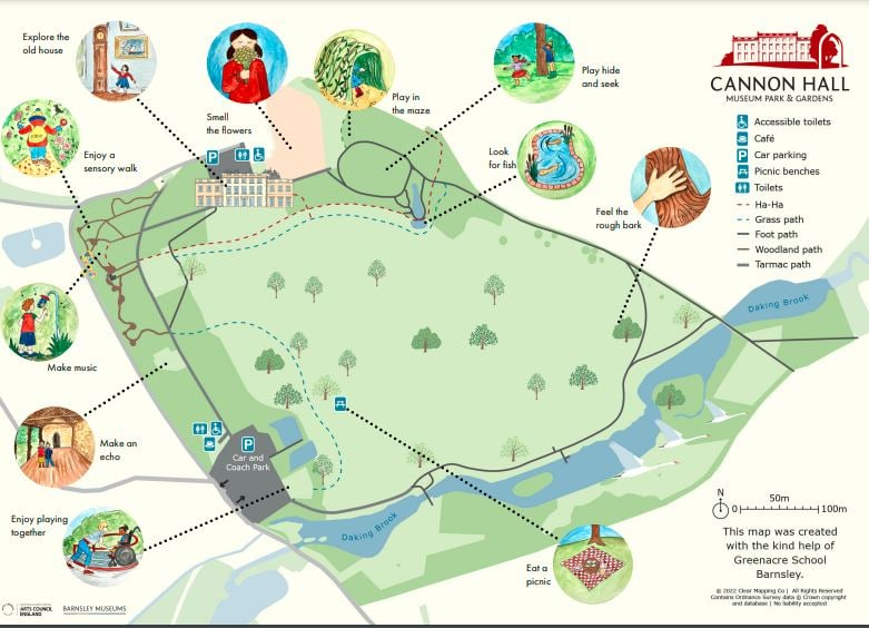 A picture of the Cannon Hall sensory map
