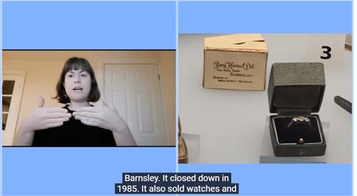 A screenshot from a Makaton video showing Benj Harral's wedding rings