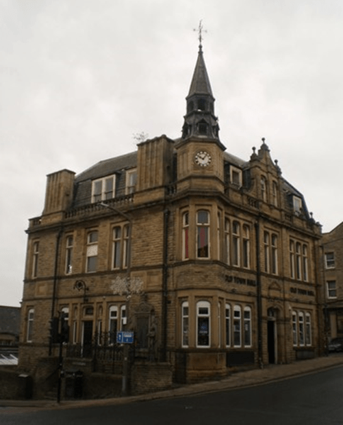 Council offices in Wombwell, featuring amongst other features a clock and small spire
