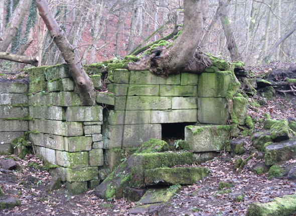 Remains on the wheel pit at Wortley Tin Mill