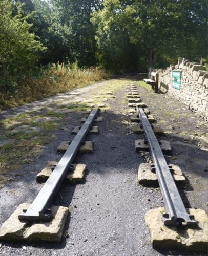 Part of the corroded railway track in Silkstone