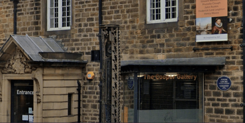 The outside of the cooper gallery including the collection by Michael Johnson 