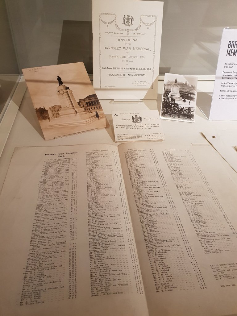 Barnsley War memorial documents and artist impression