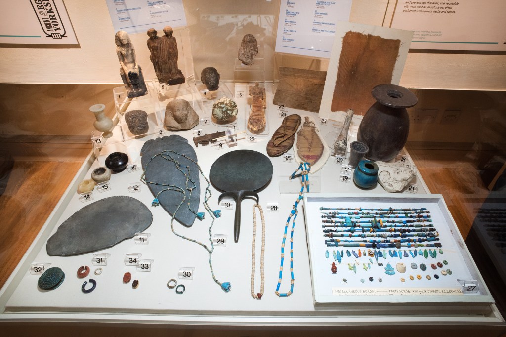 A mixture of objects on display in the museum