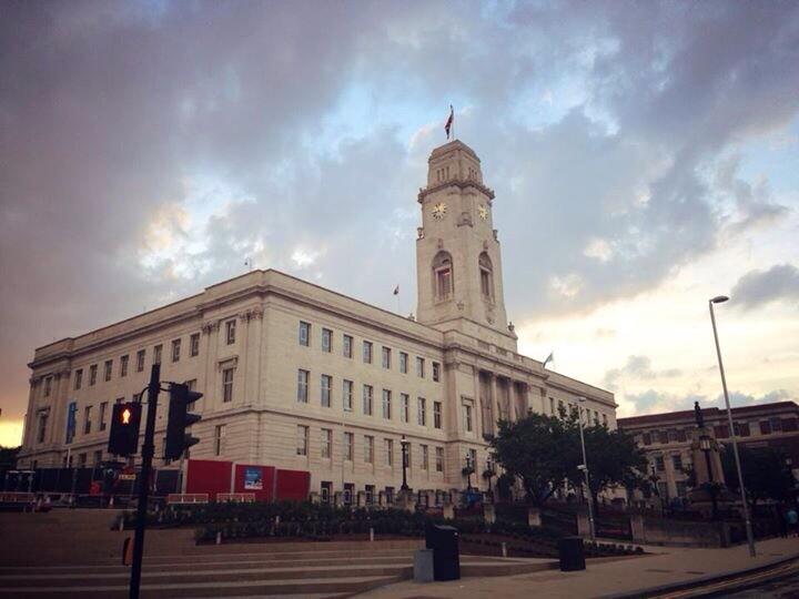hoardings around the town hall