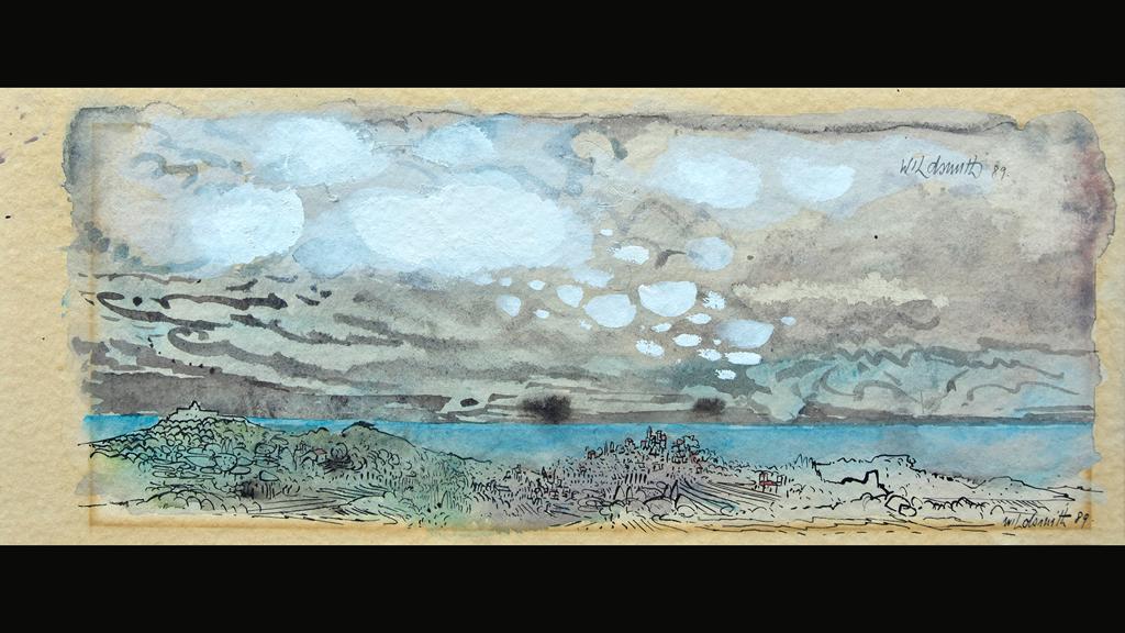 A seascape with ominous looking clouds